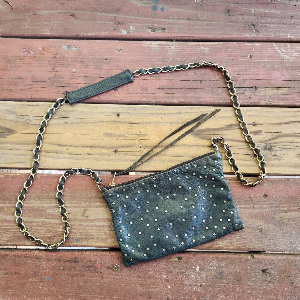 Onna ehrlich Small Studded Dark Green Chain Shoukder Bag